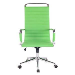 Silla de oficina ZURICH, Respaldo Alto, en Piel color Blanco