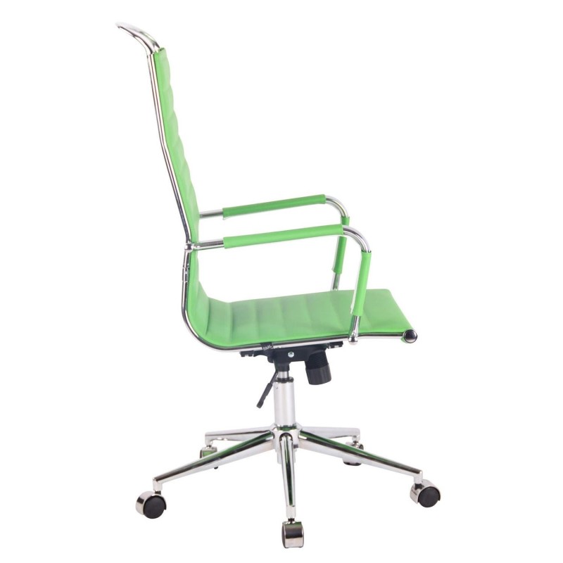 Silla de oficina ZURICH, Respaldo Alto, en Piel color Blanco