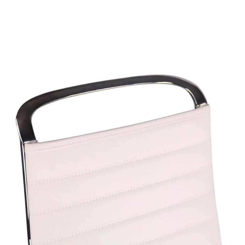 Silla de oficina ZURICH, Respaldo Alto, en Piel color Blanco