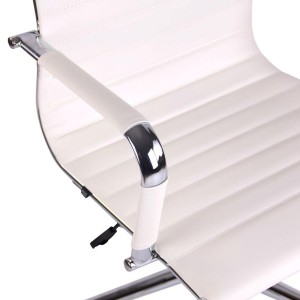 Silla de oficina ZURICH, Respaldo Alto, en Piel color Blanco