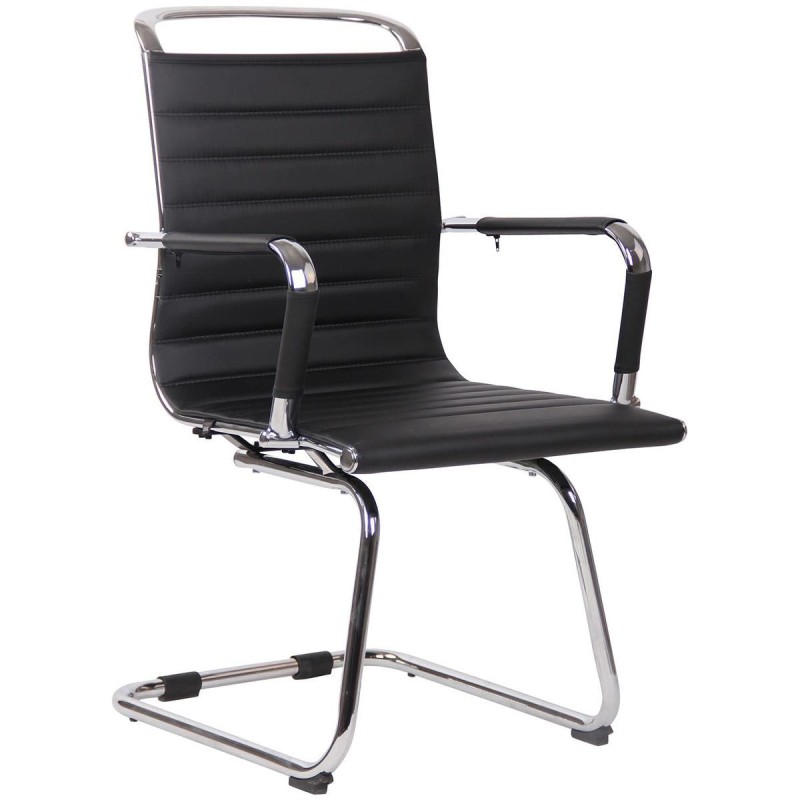 Silla de Confidente ZURICH V en Piel color Negro
