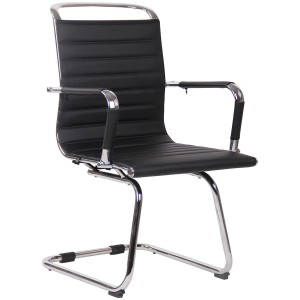 Silla de Confidente ZURICH V en Piel color Negro