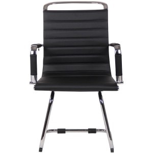 Silla de Confidente ZURICH V en Piel color Negro