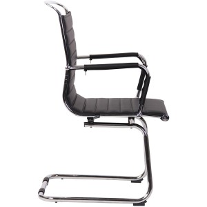 Silla de Confidente ZURICH V en Piel color Negro
