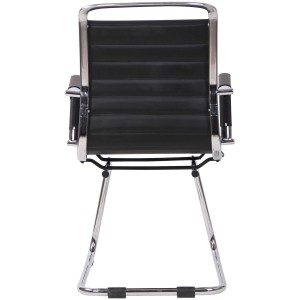 Silla de Confidente ZURICH V en Piel color Negro