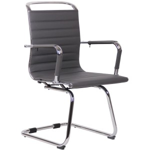 Silla de Confidente ZURICH V en Piel color Negro
