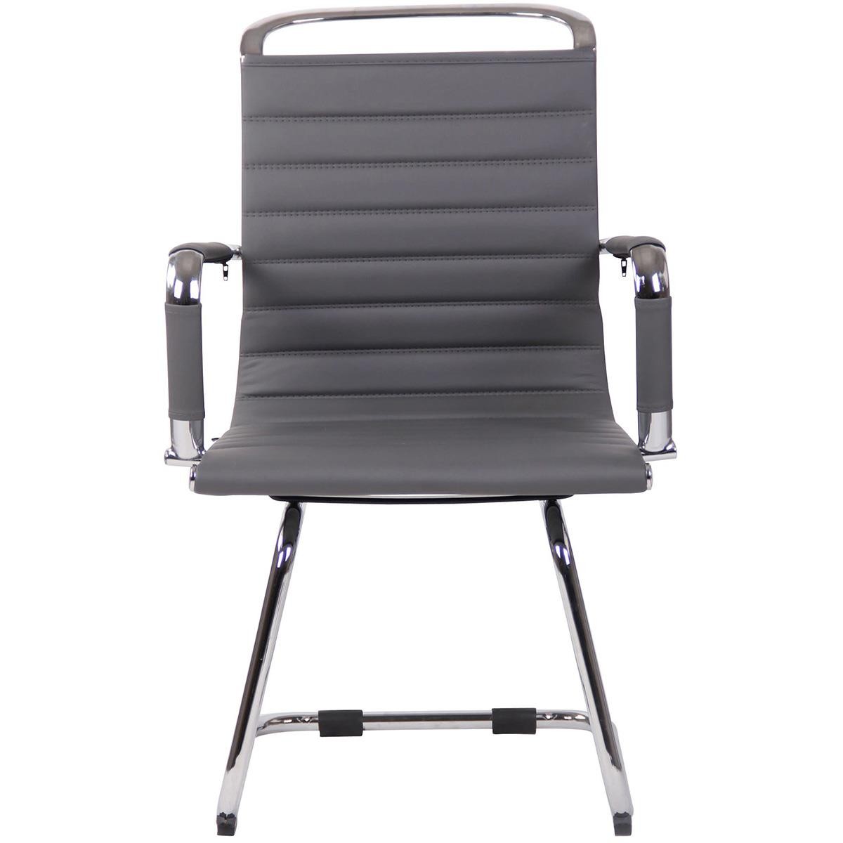 Silla de Confidente ZURICH V, Diseño Elegante, Estructura Metálica, en Piel color Negro