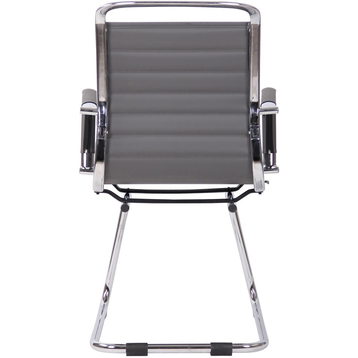 Silla de Confidente ZURICH V, Diseño Elegante, Estructura Metálica, en Piel color Negro