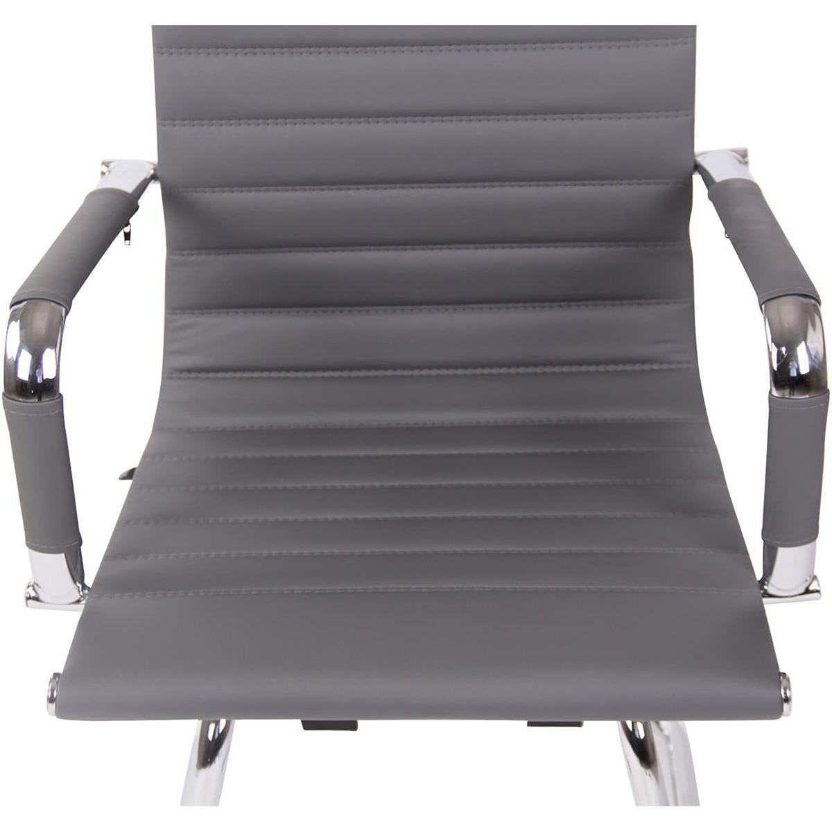 Silla de Confidente ZURICH V, Diseño Elegante, Estructura Metálica, en Piel color Negro