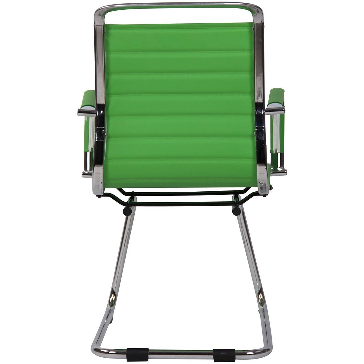 Silla de Confidente ZURICH V, Diseño Elegante, Estructura Metálica, en Piel color Negro