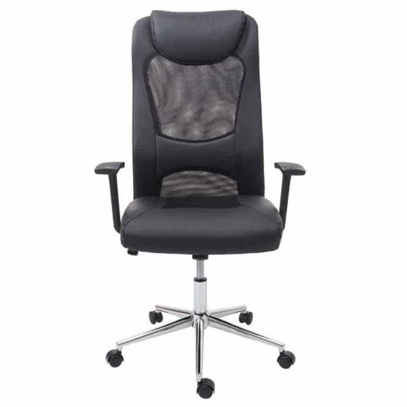 Silla de Oficina TRISTAN, Malla Transpirable y Piel, color Negro