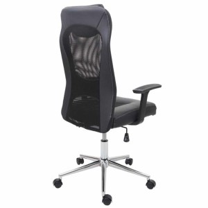 Silla de Oficina TRISTAN, Malla Transpirable y Piel, color Negro
