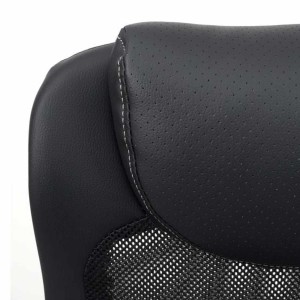 Silla de Oficina TRISTAN, Malla Transpirable y Piel, color Negro