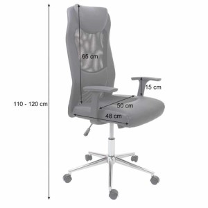 Silla de Oficina TRISTAN, Malla Transpirable y Piel, color Negro