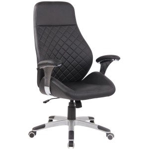 Sillón de oficina DRESDE, en piel color negro