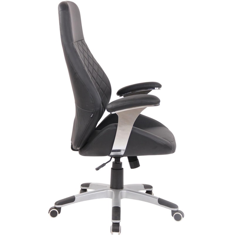 Sillón de oficina DRESDE, en piel color negro