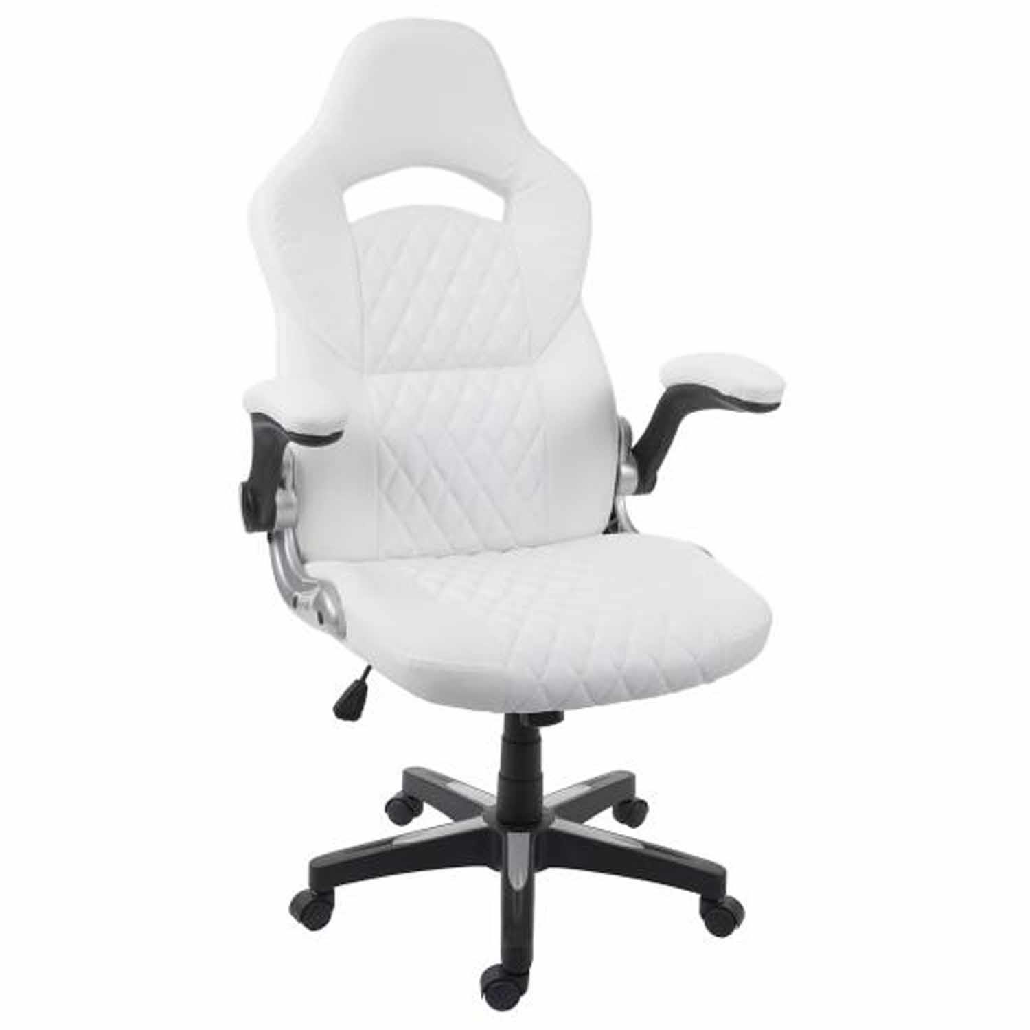 Silla Gaming PONS, Diseño Deportivo, Brazos Abatibles, en Piel color Negro