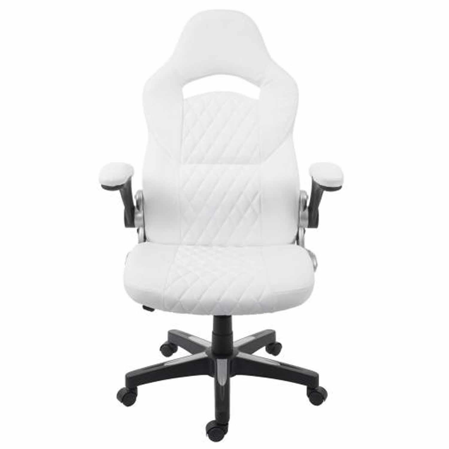 Silla Gaming PONS, Diseño Deportivo, Brazos Abatibles, en Piel color Negro