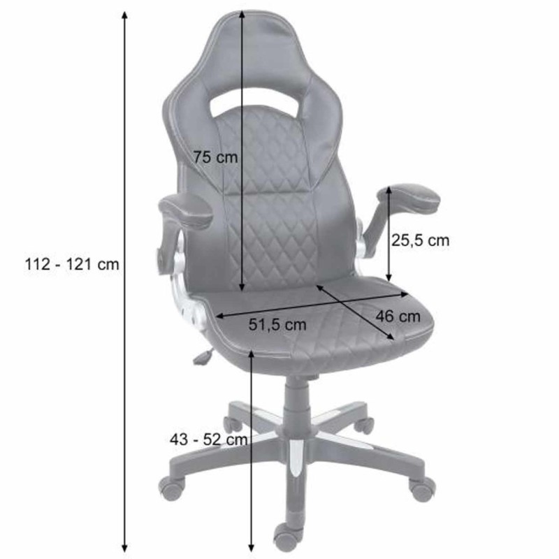 Silla Gaming PONS en Piel color Negro