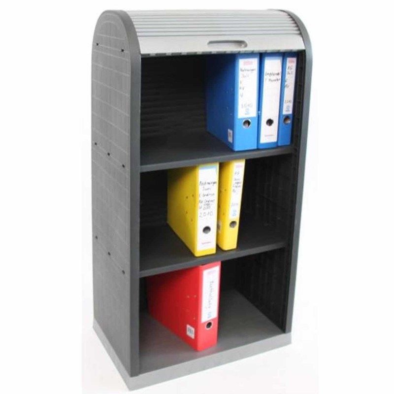 Armario Archivador RONDY, Puerta de Persiana, 120x58x38cm, Gris