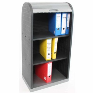 Armario Archivador RONDY, Puerta de Persiana, 120x58x38cm, Gris