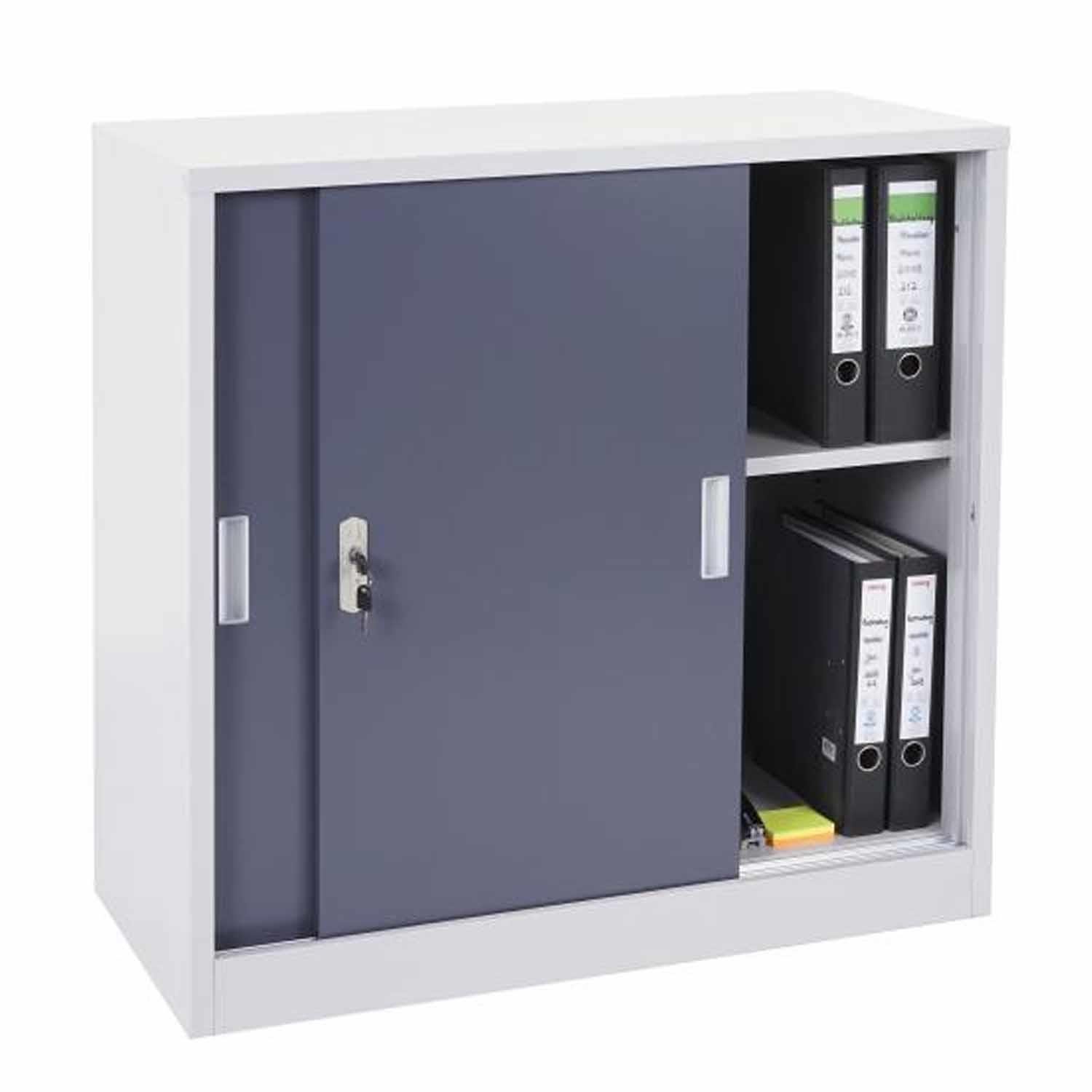 Armario Archivador PRINCE 2 PUERTAS, 90x45x90 cm, en Acero, Gris Antracita