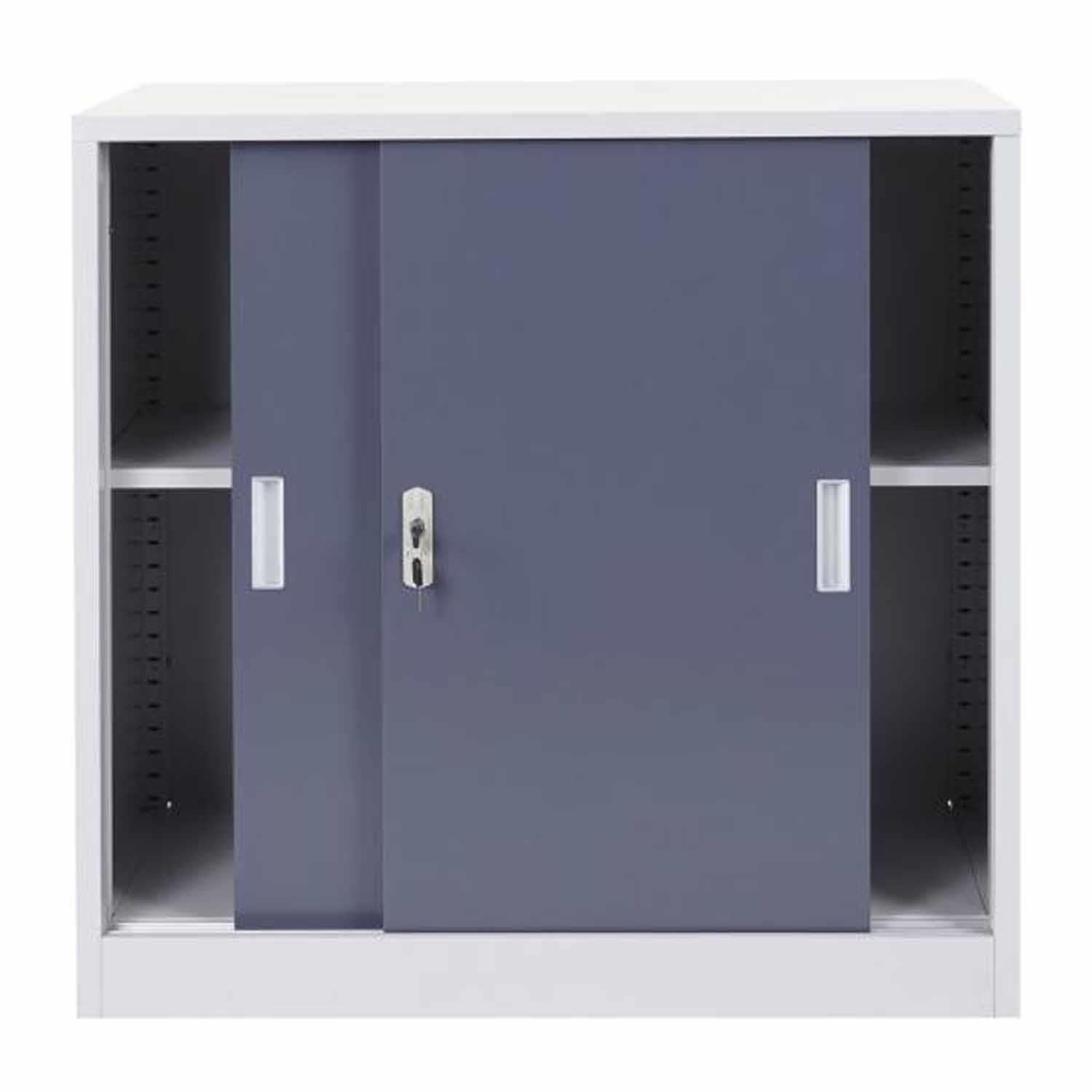 Armario Archivador PRINCE 2 PUERTAS, 90x45x90 cm, en Acero, Gris Antracita