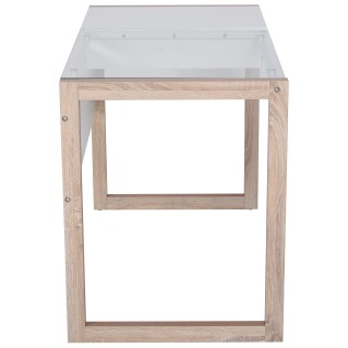 Mesa de ordenador MICHIGAN en Vidrio y Madera, color Blanco 2