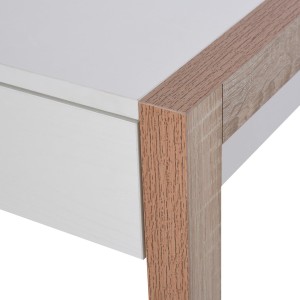 Mesa de ordenador MICHIGAN en Vidrio y Madera, color Blanco