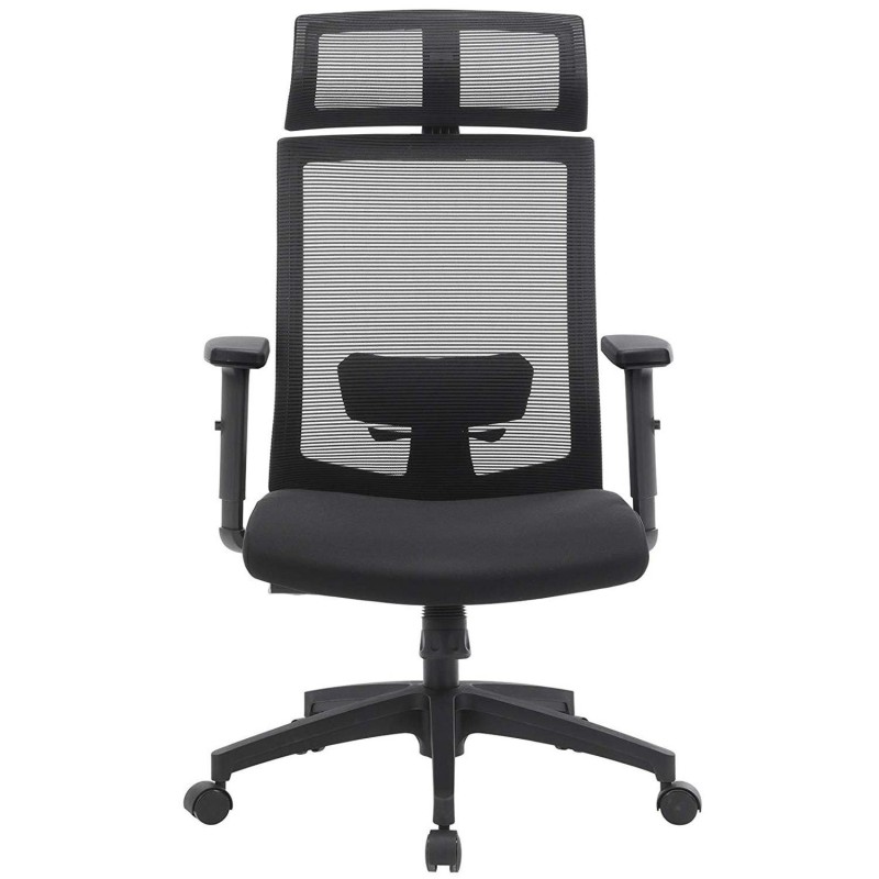 Silla ergonómica INSTA, soporte lumbar ajustable, en negro