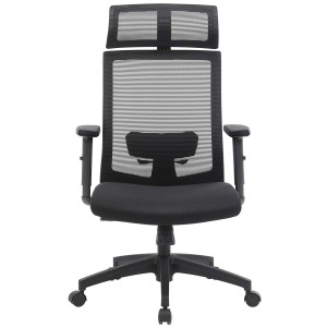 Silla ergonómica INSTA, soporte lumbar ajustable, en negro