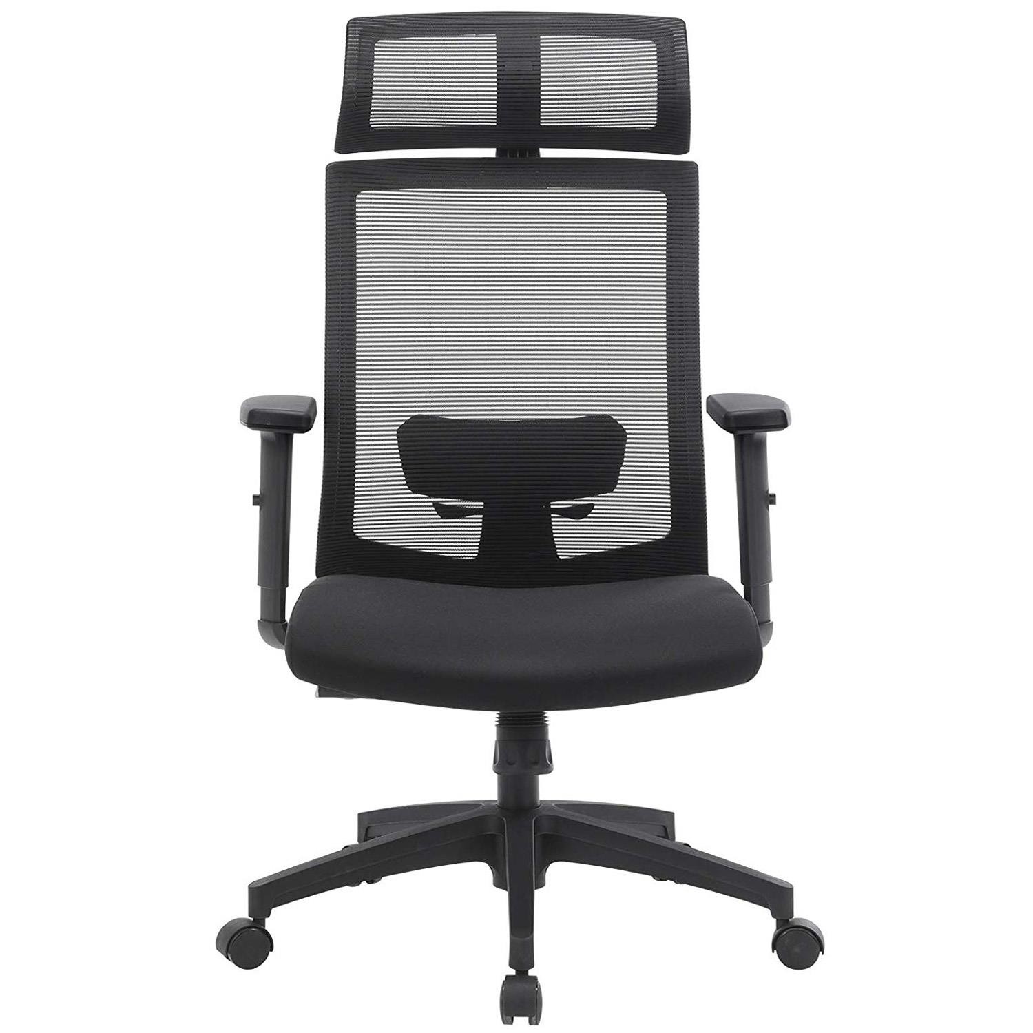 Silla Ergonómica INSTA, Reposacabezas, Soporte Lumbar Ajustable, color Negro