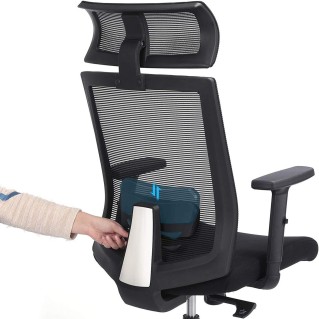 Silla ergonómica INSTA, soporte lumbar ajustable, en negro 2