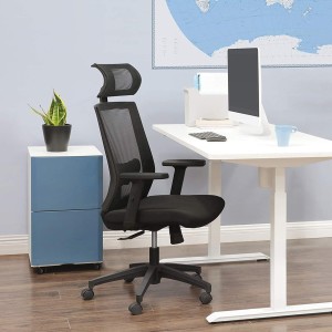 Silla ergonómica INSTA, soporte lumbar ajustable, en negro