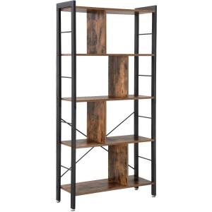 Estantería VALERY, 74x30x154,5 cm, Diseño Moderno, Acero y Madera