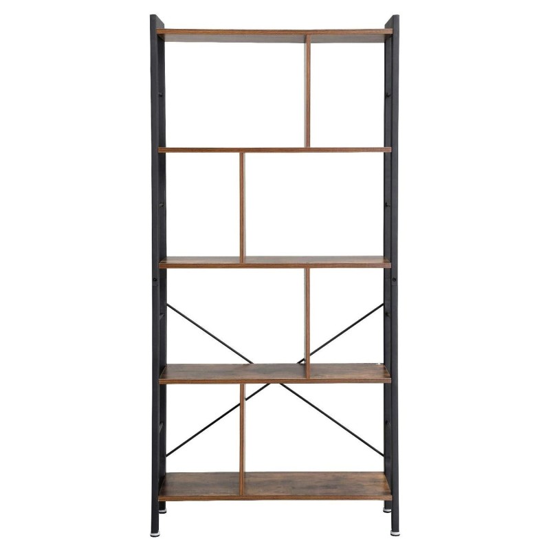 Estantería VALERY, 74x30x154,5 cm, Diseño Moderno, Acero y Madera