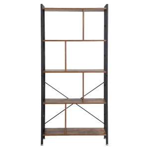 Estantería VALERY, 74x30x154,5 cm, Diseño Moderno, Acero y Madera