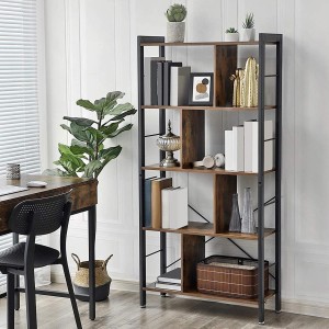 Estantería VALERY, 74x30x154,5 cm, Diseño Moderno, Acero y Madera