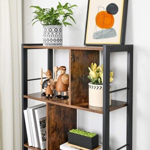 Estantería VALERY, 74x30x154,5 cm, Diseño Moderno, Acero y Madera