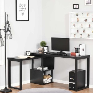 Mesa de Oficina BARTON en Metal y Madera color Negro