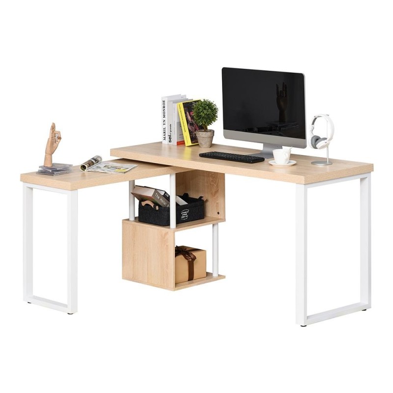 Mesa de Oficina BARTON en Metal y Madera color Negro