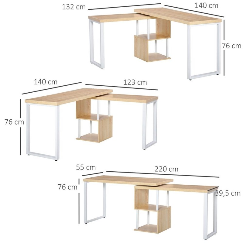 Mesa de Oficina BARTON en Metal y Madera color Negro