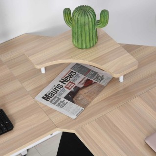 Mesa de Oficina BURTON en Metal y Madera, color Blanco y Roble 2