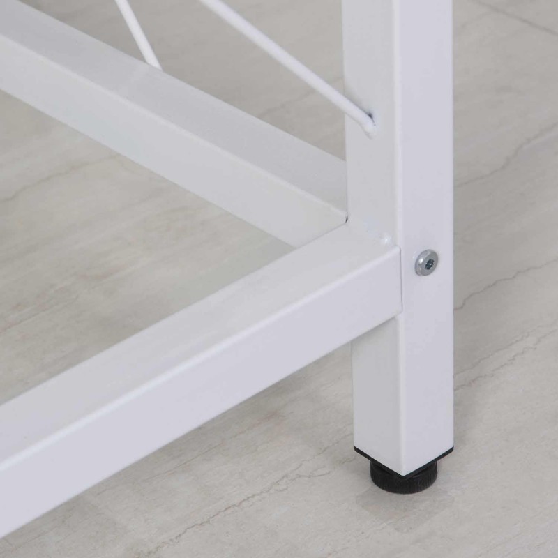 Mesa de Oficina BURTON en Metal y Madera, color Blanco y Roble