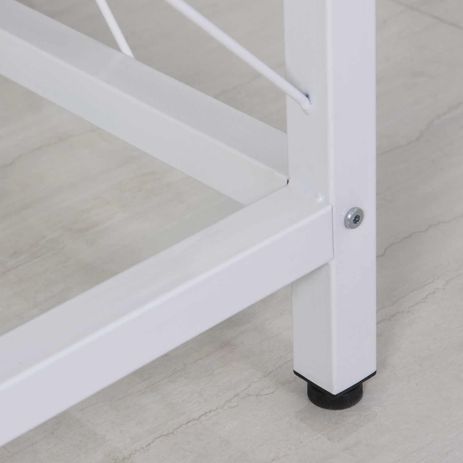 Mesa de Oficina BURTON, 150x150x76 cm, en Metal y Madera, color Blanco y Roble