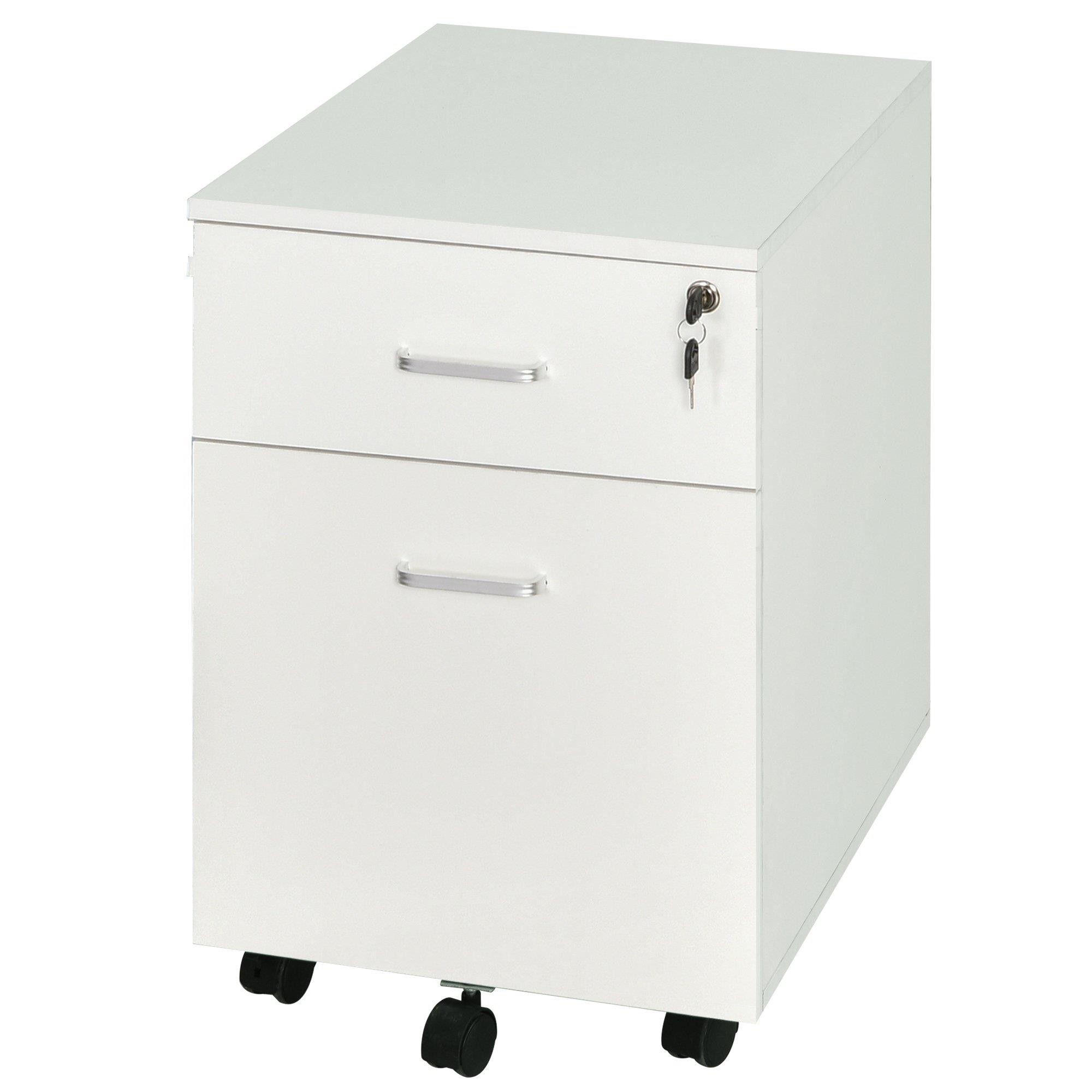 Archivador con Ruedas NYSA, 2 Cajones, Dimensiones 40x49x58 cm, color Blanco