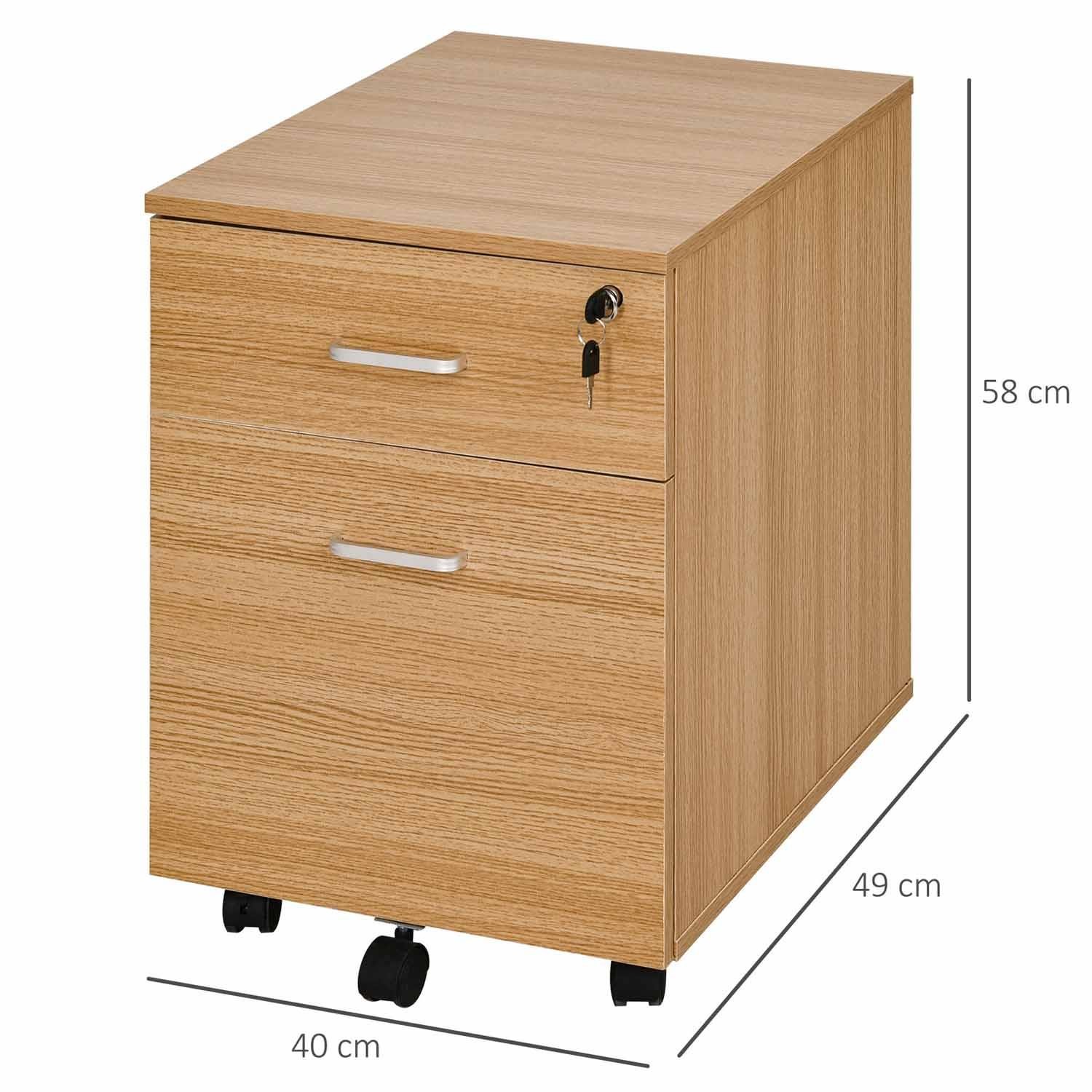 Archivador con Ruedas NYSA, 2 Cajones, Dimensiones 40x49x58 cm, color Blanco