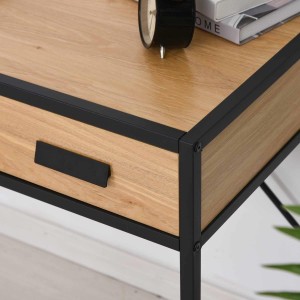 Mesa de ordenador PAINE en metal y madera color haya