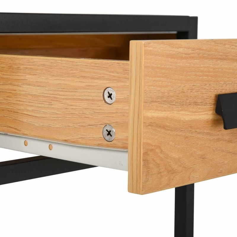 Mesa de ordenador PAINE en metal y madera color haya