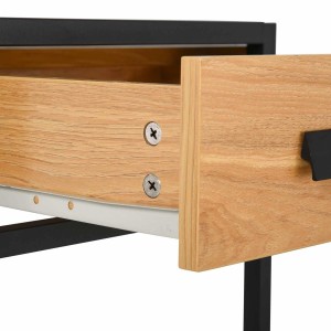 Mesa de ordenador PAINE en metal y madera color haya
